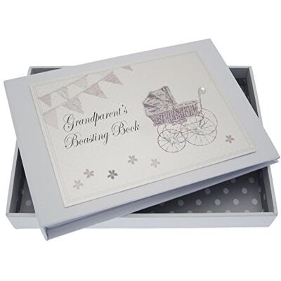 White Cotton Cards Grandparent's Boasting Book Tiny Album (Silver Pram and Bunting) White Cotton Cards Grandparent's Boasting Book Tiny Album (Silver Pram and Bunting)