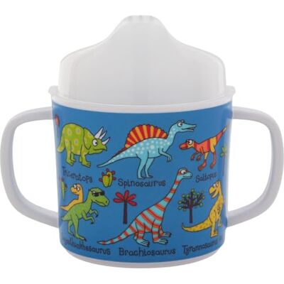 Tyrrell Katz Two-Handled Sippy Cup for Toddlers, Free Flow (No Valve), Removable Lid for Transition to Open Beaker, Anti-Slip Base, BPA Free, Detailed Dinosaur Illustrations Tyrrell Katz Two-Handled Sippy Cup for Toddlers, Free Flow (No Valve), Removable Lid for Transition to Open Beaker, Anti-Slip Base, BPA Free, Detailed Dinosaur Illustrations