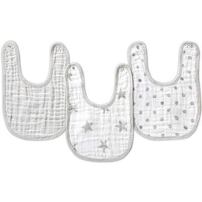 aden + anais Essentials Snap Baby Bib, 100% Cotton Muslin, 3 Layer Burp Cloth, Super Soft & Absorbent for Infants, Newborns and Toddlers, Adjustable with Snaps, 3 Pack, Dove aden + anais Essentials Snap Baby Bib, 100% Cotton Muslin, 3 Layer Burp Cloth, Super Soft & Absorbent for Infants, Newborns and Toddlers, Adjustable with Snaps, 3 Pack, Dove