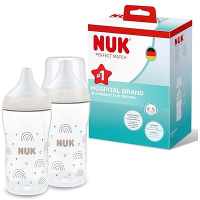 NUK Perfect Match Baby Bottles Set 3+ Months - Baby Bottles NUK Perfect Match Baby Bottles Set 3+ Months - Baby Bottles
