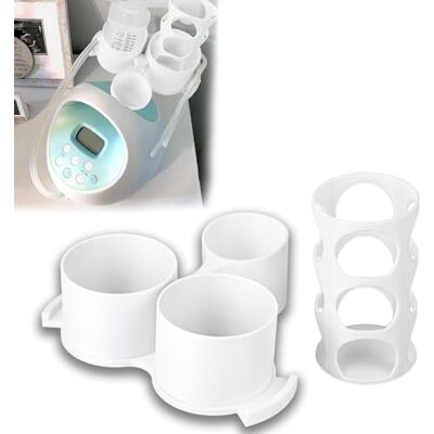 Amacigana Bottle Holder for Spectra Breast Pump Fits All S1 S2 Versions Organize and Simplify Your Pumping Journey Functional Design for Easy Use (White-Pink) (White) Amacigana Bottle Holder for Spectra Breast Pump Fits All S1 S2 Versions Organize and Simplify Your Pumping Journey Functional Design for Easy Use (White-Pink) (White)