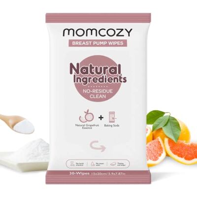 momcozy Breast Pump Wipes for Parts Cleaning On-The-Go,Flash Clean,30 Count 100% Plant-Based for Pump Parts, Milk Bottles, Pacifiers, Teethers & Toys, Baby food-maker momcozy Breast Pump Wipes for Parts Cleaning On-The-Go,Flash Clean,30 Count 100% Plant-Based for Pump Parts, Milk Bottles, Pacifiers, Teethers & Toys, Baby food-maker