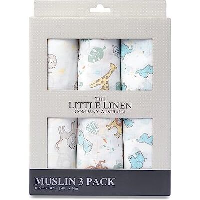 The Little Linen Company - Little Linen 3 Pack - Cheeky Koala - 102 x 102 cm - Muslin wrap The Little Linen Company - Little Linen 3 Pack - Cheeky Koala - 102 x 102 cm - Muslin wrap