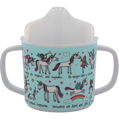 Tyrrell Katz Two-Handled Sippy Cup for Toddlers, Free Flow (No Valve), Removable Lid for Transition to an Open Beaker, Anti-Slip Base, BPA Free, Detailed Unicorns Illustrations Tyrrell Katz Two-Handled Sippy Cup for Toddlers, Free Flow (No Valve), Removable Lid for Transition to an Open Beaker, Anti-Slip Base, BPA Free, Detailed Unicorns Illustrations