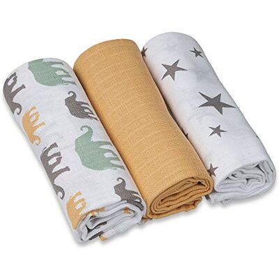 Grünspecht Naturprodukte 1500-V6 Muslin Nappies, Multi-Colour, 200 g, Mango, 70 x 70 cm Grünspecht Naturprodukte 1500-V6 Muslin Nappies, Multi-Colour, 200 g, Mango, 70 x 70 cm