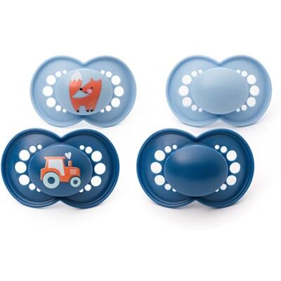MAM Original Soothers 6-18 Months 4 Pack Sustainable Materials Baby Accessories Blue (Various Designs) MAM Original Soothers 6-18 Months 4 Pack Sustainable Materials Baby Accessories Blue (Various Designs)