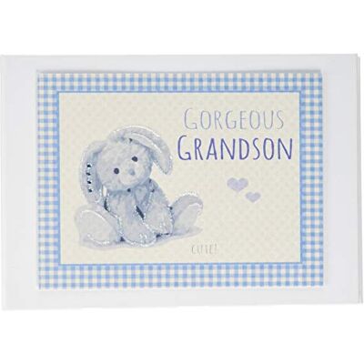 White Cotton Cards Blue 'Gorgeous Grandson' Photo Album (NRB17T), of White Cotton Cards Blue 'Gorgeous Grandson' Photo Album (NRB17T), of