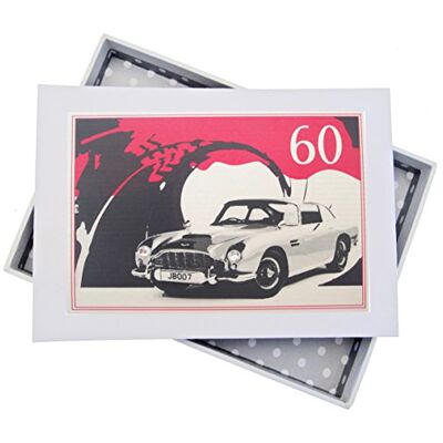 White Cotton Cards 60th Birthday, Mini Photo Album, Classic Car, White White Cotton Cards 60th Birthday, Mini Photo Album, Classic Car, White