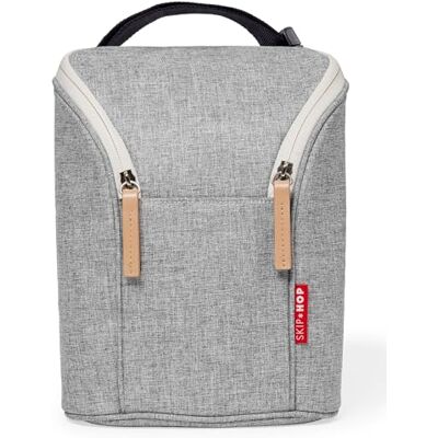 Skip Hop Grab and Go Double Bottle Bag, Grey Melange Skip Hop Grab and Go Double Bottle Bag, Grey Melange