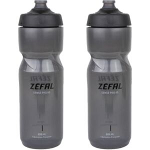 ZEFAL Sense Pro 80 Premium Bicycle Water Bottle, Smoked Black (Black/Grey), 800 ml, Pack of 2 ZEFAL Sense Pro 80 Premium Bicycle Water Bottle, Smoked Black (Black/Grey), 800 ml, Pack of 2