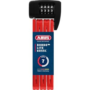 ABUS Bordo Lite 6055C SH Folding Lock with Bracket and Combination Code Extra-Light Combination Lock Made of Special Steel Security Level 7 ABUS Bordo Lite 6055C SH Folding Lock with Bracket and Combination Code Extra-Light Combination Lock Made of Special Steel Security Level 7