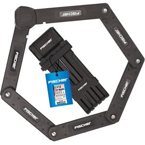fischer Security Plus Folding Lock 85 cm with Holder High Theft Protection Soft Touch Material fischer Security Plus Folding Lock 85 cm with Holder High Theft Protection Soft Touch Material