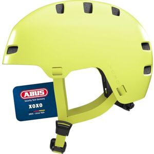 ABUS XOXO Bicycle Helmet City Helmet in Skater Look Helmet for Skateboard, Bike, Scooter with Optimised Chin Pad for Teenagers and Adults Size L, Mono Yellow ABUS XOXO Bicycle Helmet City Helmet in Skater Look Helmet for Skateboard, Bike, Scooter with Optimised Chin Pad for Teenagers and Adults Size L, Mono Yellow