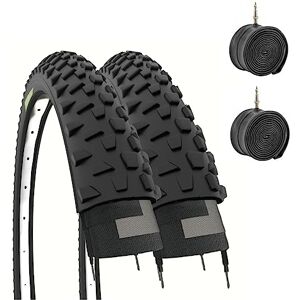 ECOVELO 2 Tyres 26 x 2.10 (54-559) + Inner Tubes Black Tyres Mountain Bike MTB ECOVELO 2 Tyres 26 x 2.10 (54-559) + Inner Tubes Black Tyres Mountain Bike MTB