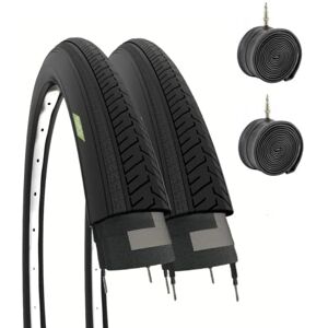 ECOVELO 2 Tyres 27 x 1 1/4 + Inner Tubes Black Tyres 32-630 for City Bike Adult Vintage Condorino ECOVELO 2 Tyres 27 x 1 1/4 + Inner Tubes Black Tyres 32-630 for City Bike Adult Vintage Condorino