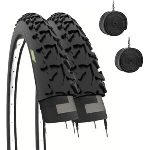 ECOVELO Pair of 2 MTB Tyres 26" x 1.90 (50-559) + Inner Tubes for Mountain Bike Bicycle ECOVELO Pair of 2 MTB Tyres 26" x 1.90 (50-559) + Inner Tubes for Mountain Bike Bicycle