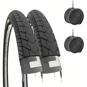 ECOVELO Ecovelò 2 Road Tyres 26 x 1.75 (47-559) + Inner Tubes Unisex Adult, Black ECOVELO Ecovelò 2 Road Tyres 26 x 1.75 (47-559) + Inner Tubes Unisex Adult, Black