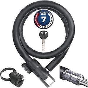 ABUS armoured cable lock Steel-O-Flex Centuro 860 with QuickSnap RBU holder cable lock made of steel cable with armour made of steel sleeves security level 7 ABUS armoured cable lock Steel-O-Flex Centuro 860 with QuickSnap RBU holder cable lock made of steel cable with armour made of steel sleeves security level 7