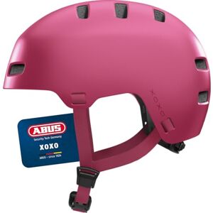 ABUS XOXO Bicycle Helmet City Helmet in Skater Look Helmet for Skateboard, Bike, Scooter with Optimised Chin Pad for Teenagers and Adults Size L, Mono Red ABUS XOXO Bicycle Helmet City Helmet in Skater Look Helmet for Skateboard, Bike, Scooter with Optimised Chin Pad for Teenagers and Adults Size L, Mono Red