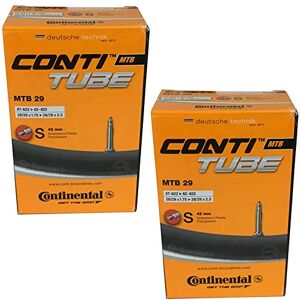 Continental 29" x 1.75-2.5 Mountain Bike Inner Tubes with 42mm Presta Valve (Pair), Black Continental 29" x 1.75-2.5 Mountain Bike Inner Tubes with 42mm Presta Valve (Pair), Black