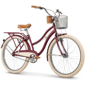 Huffy Deluxe Cruiser Women's Bike 26", Vintage Style Bike, Padded Seat, Bell, Basket, Matching Mudguards, Cup Holder- Dark Berry Huffy Deluxe Cruiser Women's Bike 26", Vintage Style Bike, Padded Seat, Bell, Basket, Matching Mudguards, Cup Holder- Dark Berry