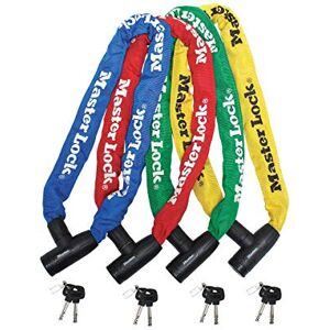 Master Lock Bike Chain Lock, Key, 90 cm Chain, Random Color 8391EURDPROCOL Use with Electric, Mountain, Road, Folding Bikes Master Lock Bike Chain Lock, Key, 90 cm Chain, Random Color 8391EURDPROCOL Use with Electric, Mountain, Road, Folding Bikes