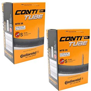 Continental 26" x 1.75-2.5 Mountain Bike Inner Tubes with 42mm Presta Valve (Pair), Black Continental 26" x 1.75-2.5 Mountain Bike Inner Tubes with 42mm Presta Valve (Pair), Black