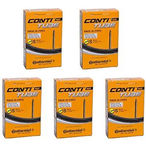 Continental Race 28 700 x 20-25c Bike Inner Tubes Presta 80mm Long Valve (Pack of 5), Black Continental Race 28 700 x 20-25c Bike Inner Tubes Presta 80mm Long Valve (Pack of 5), Black