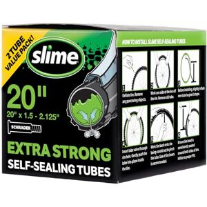 Slime 30075 Bike Inner Tube Puncture Sealant, Extra Strong, Self Sealing, Prevent and Repair, Schrader Valve, 20" x1.50-2.125", Value 2-Pack Slime 30075 Bike Inner Tube Puncture Sealant, Extra Strong, Self Sealing, Prevent and Repair, Schrader Valve, 20" x1.50-2.125", Value 2-Pack