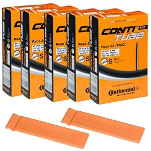Continental Bicycle Tubes Race 28 700x20-25 S80 Presta Valve 80mm Bike Tube Super Value Bundle (Pack of 5 Conti tubes & 2 Conti Race tire lever) Continental Bicycle Tubes Race 28 700x20-25 S80 Presta Valve 80mm Bike Tube Super Value Bundle (Pack of 5 Conti tubes & 2 Conti Race tire lever)