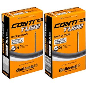 Continental Race 28 700 x 20-25c Inner Tubes Long Presta 80mm Valve (Pack of 2), Black Continental Race 28 700 x 20-25c Inner Tubes Long Presta 80mm Valve (Pack of 2), Black