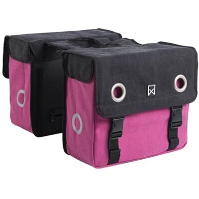 Willex Double Bike Bag Canvas 30L Black/Pink Willex Double Bike Bag Canvas 30L Black/Pink
