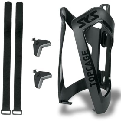 SKS GERMANY ANYWHERE TOPCAGE bottle cage, bike accessories (bottle cage for bikes, including straps for tubes with a diameter of up to 80 mm, secure bottle hold), black. SKS GERMANY ANYWHERE TOPCAGE bottle cage, bike accessories (bottle cage for bikes, including straps for tubes with a diameter of up to 80 mm, secure bottle hold), black.