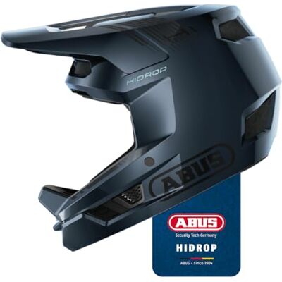 ABUS Downhill Bicycle Helmet HiDrop Full-face Helmet with ABS Outer Shell for MTB Trails, Enduro and Bike Park For Adults and Teenagers ASTM-certified Blue, Size L ABUS Downhill Bicycle Helmet HiDrop Full-face Helmet with ABS Outer Shell for MTB Trails, Enduro and Bike Park For Adults and Teenagers ASTM-certified Blue, Size L