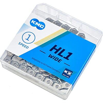 KMC HL1 Single Speed Bike Chain - Silver - 100 Links - Bike Chain KMC HL1 Single Speed Bike Chain - Silver - 100 Links - Bike Chain