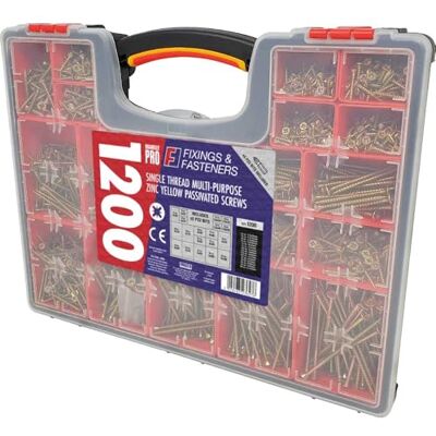 ForgeFix Multi-Purpose Wood Screws - Assorted Organiser - Wood Screws ForgeFix Multi-Purpose Wood Screws - Assorted Organiser - Wood Screws