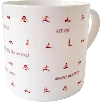 Worry Less Design Bone China Mugs – Yoga & Pilates Designs with Cute Poses & Quotes – Perfect for Women, Mother's Day, and Wellness Lovers (Yoga) Worry Less Design Bone China Mugs – Yoga & Pilates Designs with Cute Poses & Quotes – Perfect for Women, Mother's Day, and Wellness Lovers (Yoga)