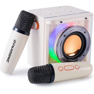 DYNASONIC B52 Karaoke with Two Microphones Bluetooth Speaker Karaoke for Kids Electronic Toy Kids Gifts for 3-15 Years Old Kids (White) DYNASONIC B52 Karaoke with Two Microphones Bluetooth Speaker Karaoke for Kids Electronic Toy Kids Gifts for 3-15 Years Old Kids (White)