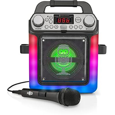 Singing Machine SML652BK HDMI Groove Mini Portable Karaoke System with Bluetooth, 1 microphone and 6 Voice Changing Effects, connects to your TV for scrolling lyrics Singing Machine SML652BK HDMI Groove Mini Portable Karaoke System with Bluetooth, 1 microphone and 6 Voice Changing Effects, connects to your TV for scrolling lyrics
