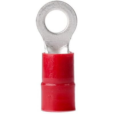 Ancor Nylon Insulated Ring Terminal - 8, 25 Units, Red - Electric Connectors Ancor Nylon Insulated Ring Terminal - 8, 25 Units, Red - Electric Connectors