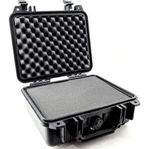 PELI 1200 Protective Case for Pro-Grade Cameras, IP67 Watertight, 12L Capacity, Made in US, With Customisable Foam Insert, Black PELI 1200 Protective Case for Pro-Grade Cameras, IP67 Watertight, 12L Capacity, Made in US, With Customisable Foam Insert, Black