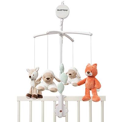 Nattou Musical Mobile, Fanny and Oscar, La-Le-Lu Melody, 48 x 7 x 15 cm, White/Beige/Orange, 296236 Nattou Musical Mobile, Fanny and Oscar, La-Le-Lu Melody, 48 x 7 x 15 cm, White/Beige/Orange, 296236