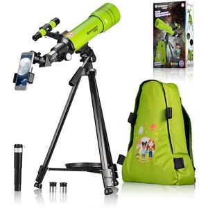 BRESSER Junior Children's Telescope 70/400 Lens for Astronomy Beginners, with Backpack, Accessories & Smartphone Holder, Night Sky Observation, Green BRESSER Junior Children's Telescope 70/400 Lens for Astronomy Beginners, with Backpack, Accessories & Smartphone Holder, Night Sky Observation, Green