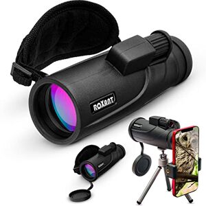 ROXANT Falcon Monocular Telescope for Smartphone 10x42 High Definition BAK4 Prism Focusing Scope Monoculars for Adults Includes Monocular, Phone Adapter, Mini Tripod, Case & Lens Cap ROXANT Falcon Monocular Telescope for Smartphone 10x42 High Definition BAK4 Prism Focusing Scope Monoculars for Adults Includes Monocular, Phone Adapter, Mini Tripod, Case & Lens Cap