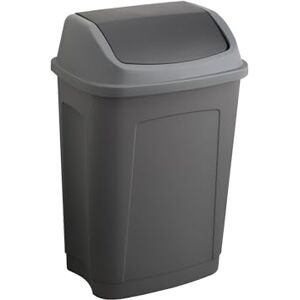 Sundis Swing Bin 25L with Swing Lid Rectangular Recycled Plastic Black and Charcoal for Kitchen, Office, Laundry Room, Garage, Workshop Sundis Swing Bin 25L with Swing Lid Rectangular Recycled Plastic Black and Charcoal for Kitchen, Office, Laundry Room, Garage, Workshop