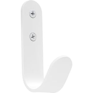 EVI Herrajes Hook Towel Holder White Wall Hook Stainless Steel Screw-Mount for Hanging Clothes, Towels, or Accessories Mod. 173CTBL EVI Herrajes Hook Towel Holder White Wall Hook Stainless Steel Screw-Mount for Hanging Clothes, Towels, or Accessories Mod. 173CTBL