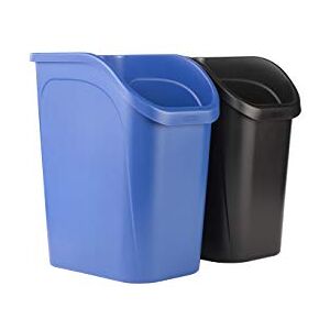 Rubbermaid 9.4G Undercounter Wastebasket 2 Pack, Blue and Black for Dual Stream Waste and Recycling, Resin Rubbermaid 9.4G Undercounter Wastebasket 2 Pack, Blue and Black for Dual Stream Waste and Recycling, Resin