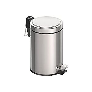 Tramontina 3L Stainless Steel Bathroom Bin with Lid - Compact Waste Bin Tramontina 3L Stainless Steel Bathroom Bin with Lid - Compact Waste Bin