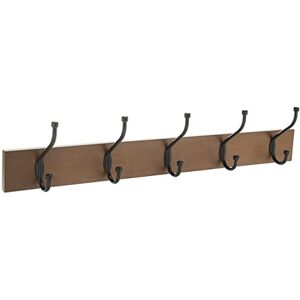 Amazon Basics Rectangular Wall Mounted Coat Rack, Pack of 1, 5 Hook, Standard, Barnwood Amazon Basics Rectangular Wall Mounted Coat Rack, Pack of 1, 5 Hook, Standard, Barnwood