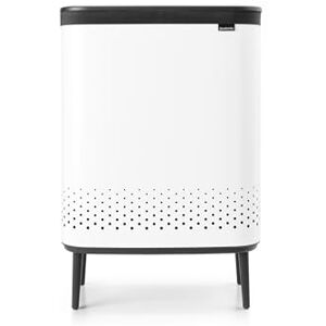 Brabantia Bo Laundry Bin Hi 2 x 45L Dirty Clothes Hamper 2 Compartments Lid with Quick-Drop Opening Removable Cotton Bag Portable & Hygienic Bedroom & Bathroom Accessory White Brabantia Bo Laundry Bin Hi 2 x 45L Dirty Clothes Hamper 2 Compartments Lid with Quick-Drop Opening Removable Cotton Bag Portable & Hygienic Bedroom & Bathroom Accessory White